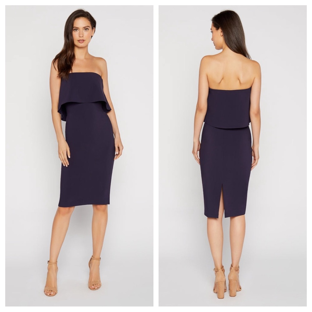 Likely Driggs Dress Navy 8 Cocktail Party Strapless Sheath